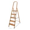 8 Steps Aluminium Ladder 13Cm Wide Wood Grain Finish