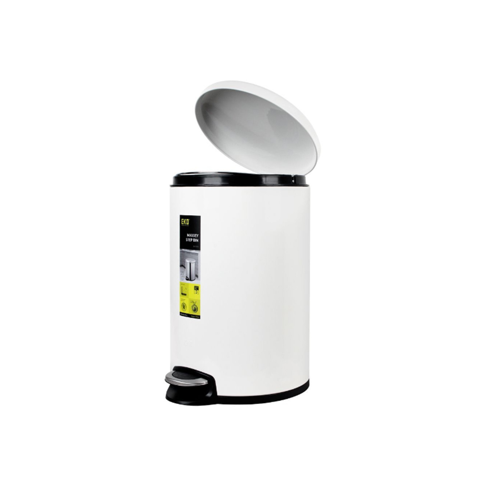 Dome Pedal Bin “Maggey” White 12L - Image 2